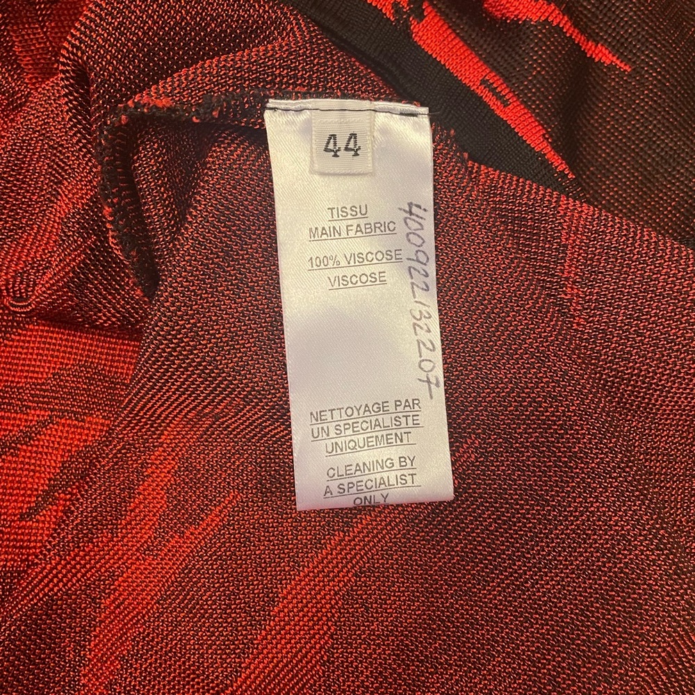 ❤️TRADED❤️Balmain zebra red black gold L button mini dress long sleeve 44 France - Picture 13 of 16